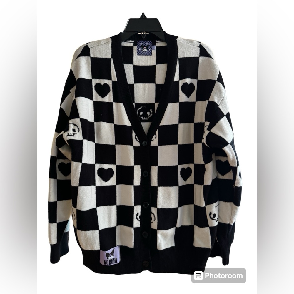 UNIFREE and Kuromi Checkered Cardigan- Size Small
